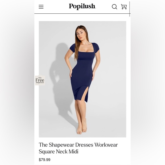 Popilush midi shapewear dress - Picture 1 of 3